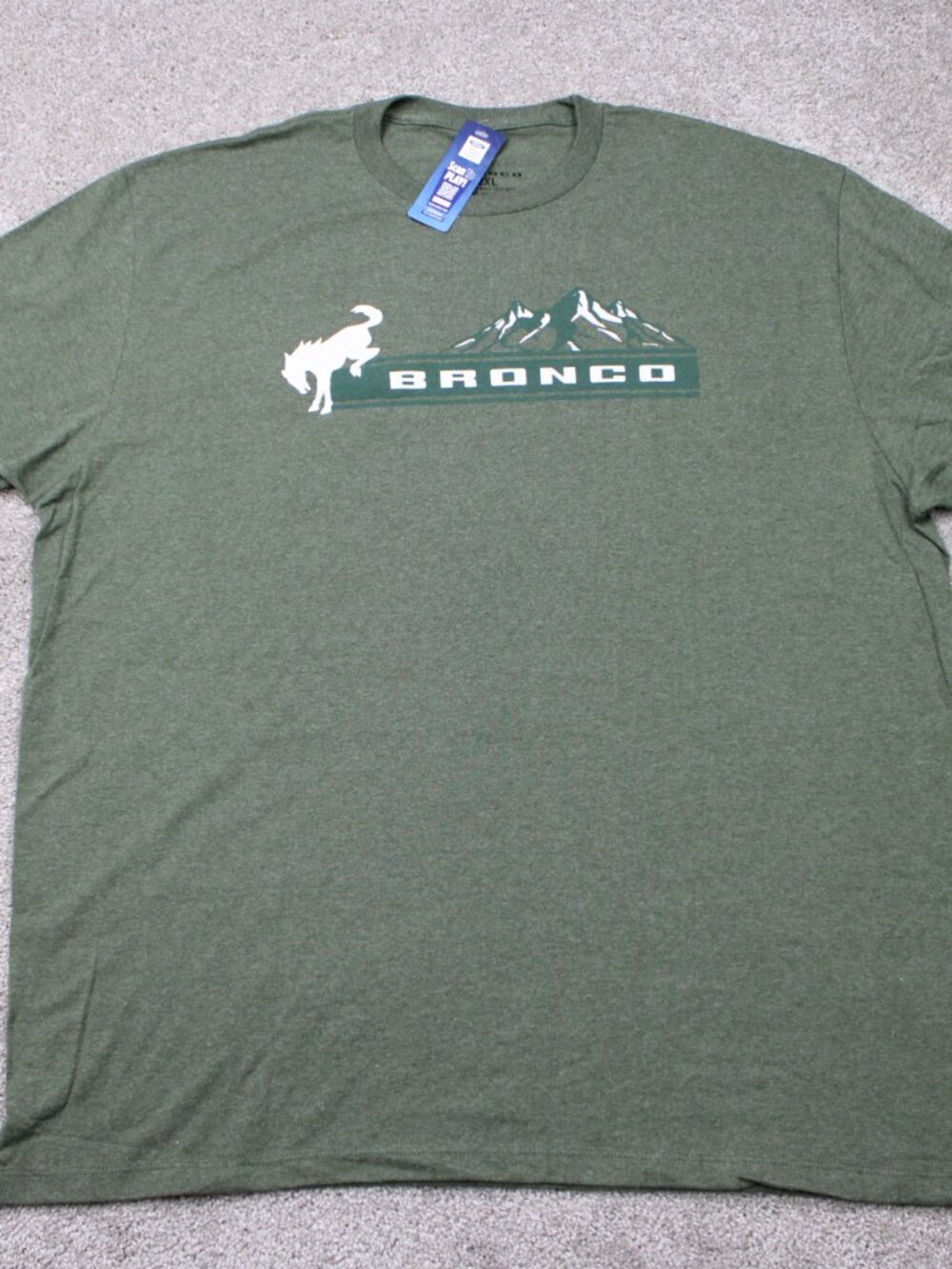 Ford Bronco T-Shirt NWT Mens 2XL XXL Green Graphic Cotton/Poly Short Sleeve Tee